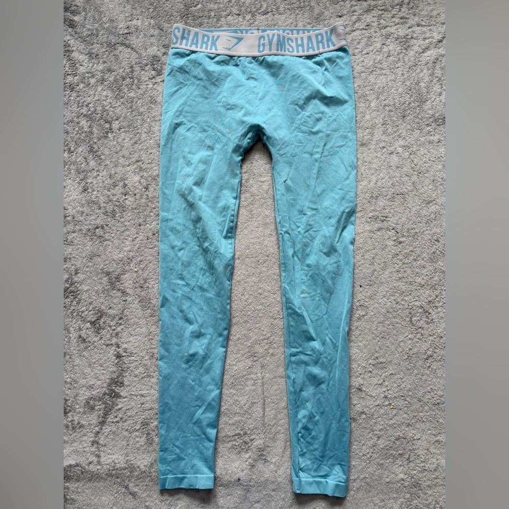 Gymshark Seamless Leggings Teal Blue Workout Training‎ Running Yoga